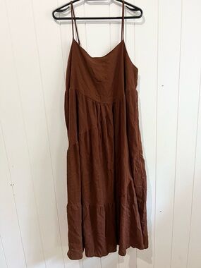 Urban Renewal Sundress Linen Maxi  Size M Brown